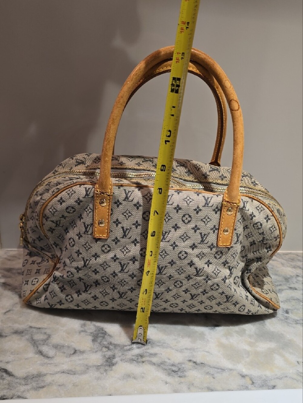 Louis Vuitton Mini Lin Marie Satchel with Tan Leather Trim - Picture 14 of 16